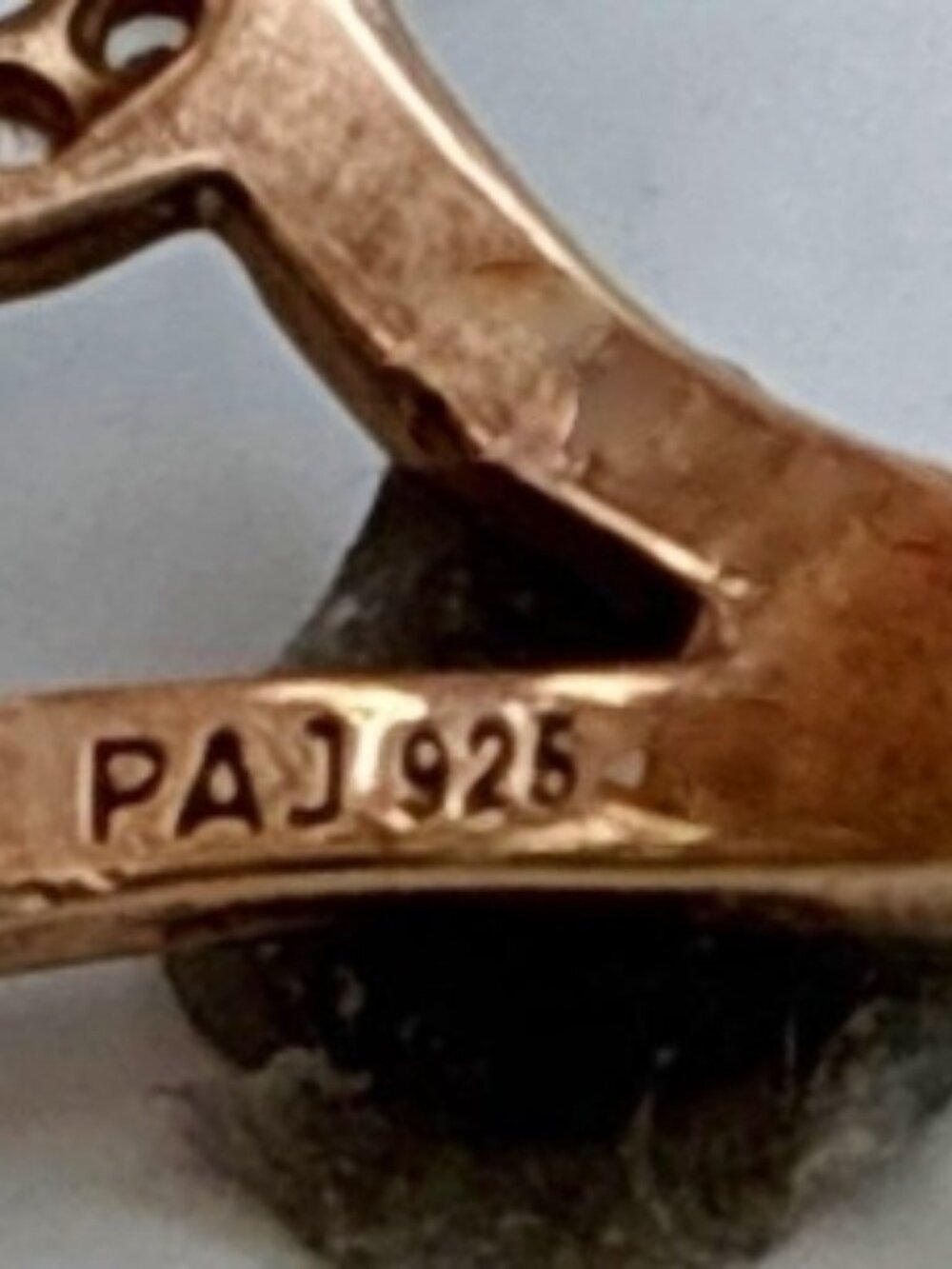 WOW!  Gold over 925 Sterling Loaded in Clear Topaz Full Finger Filigree Ring 7 - Picture 2 of 5